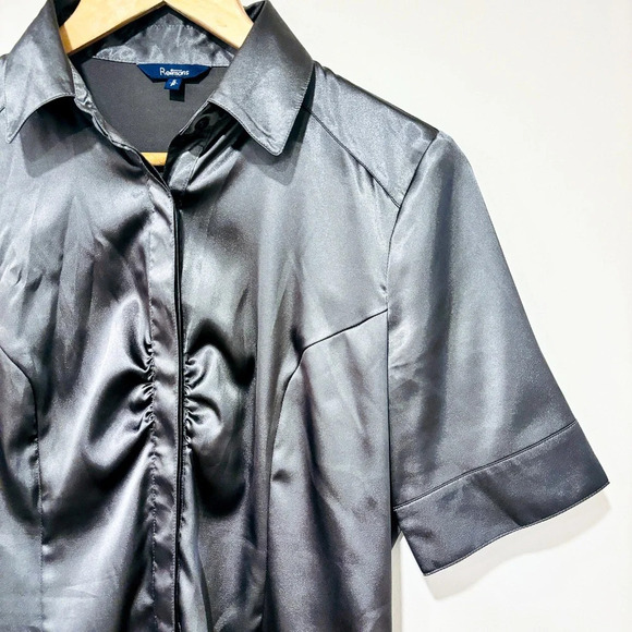 REITMANS Charcoal satin shirt with short sleeves - Picture 3 of 6